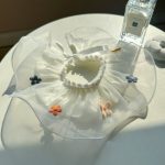 Színes virágos organza előkék