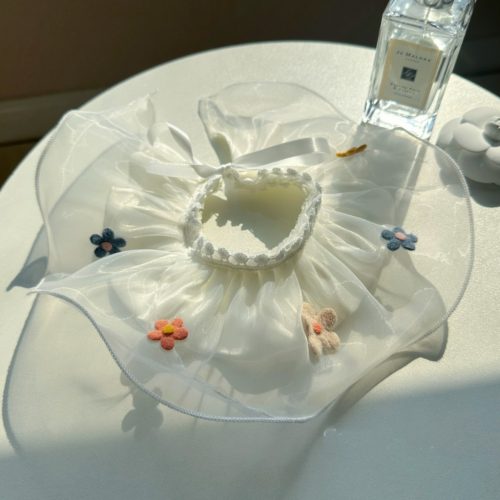 Színes virágos organza előkék