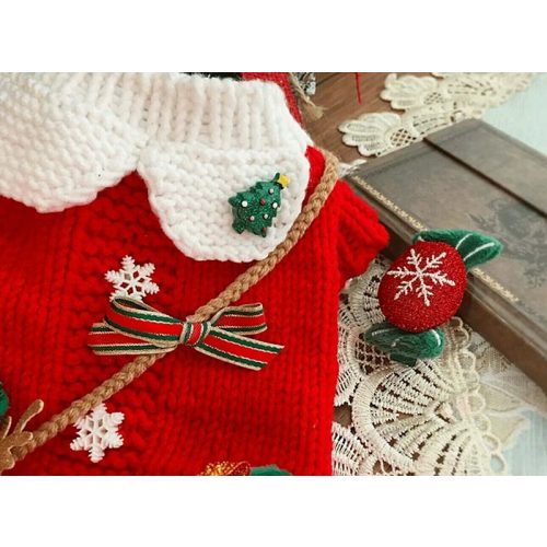 Karácsonyi fehérgalléros, jávorszarvas mintás, kis válltáska, pulóver